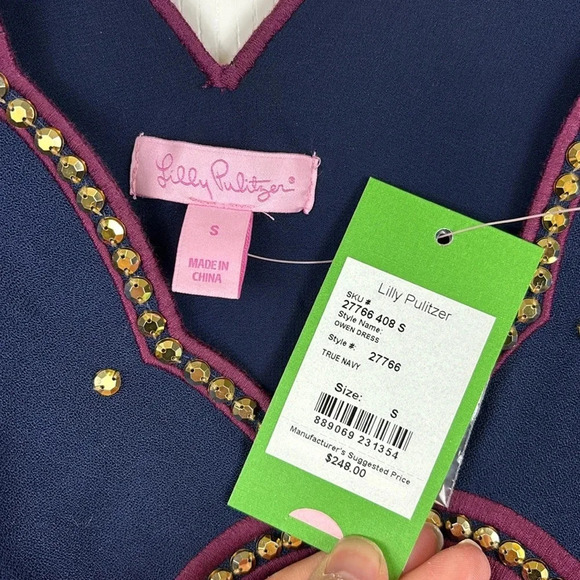 NWT Lilly Pulitzer navy Owen dress sz sm - Picture 7 of 9